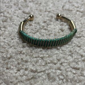 Elegant Gold and Green Cuff Bracelet